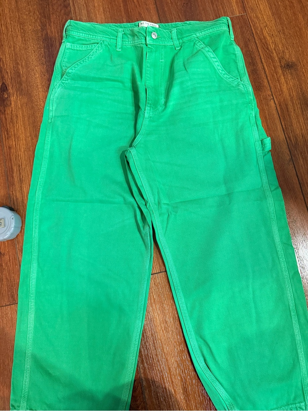 We The Free Bright Green Wide-Leg Jeans